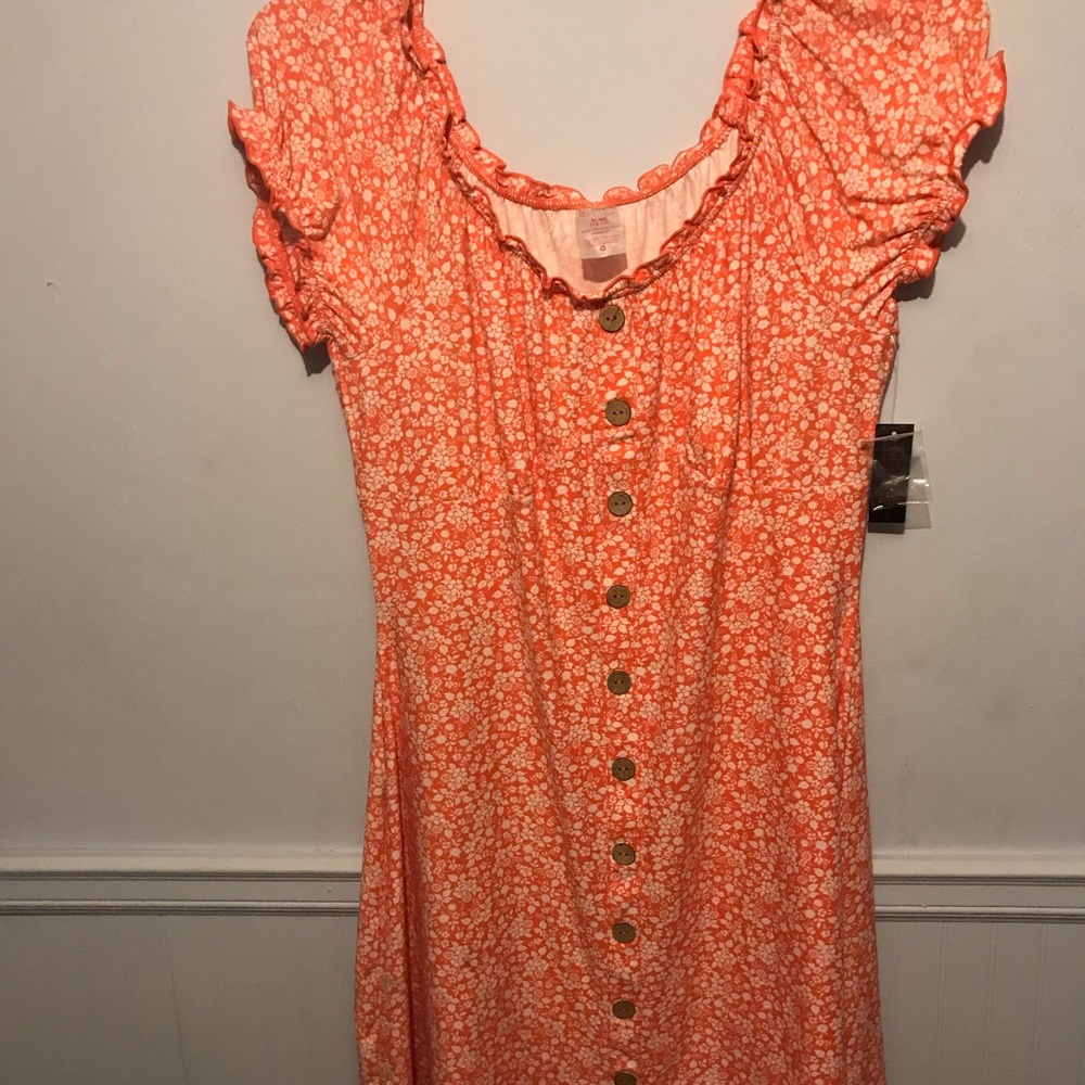 No Boundaries XL(15-17) orange and white dress